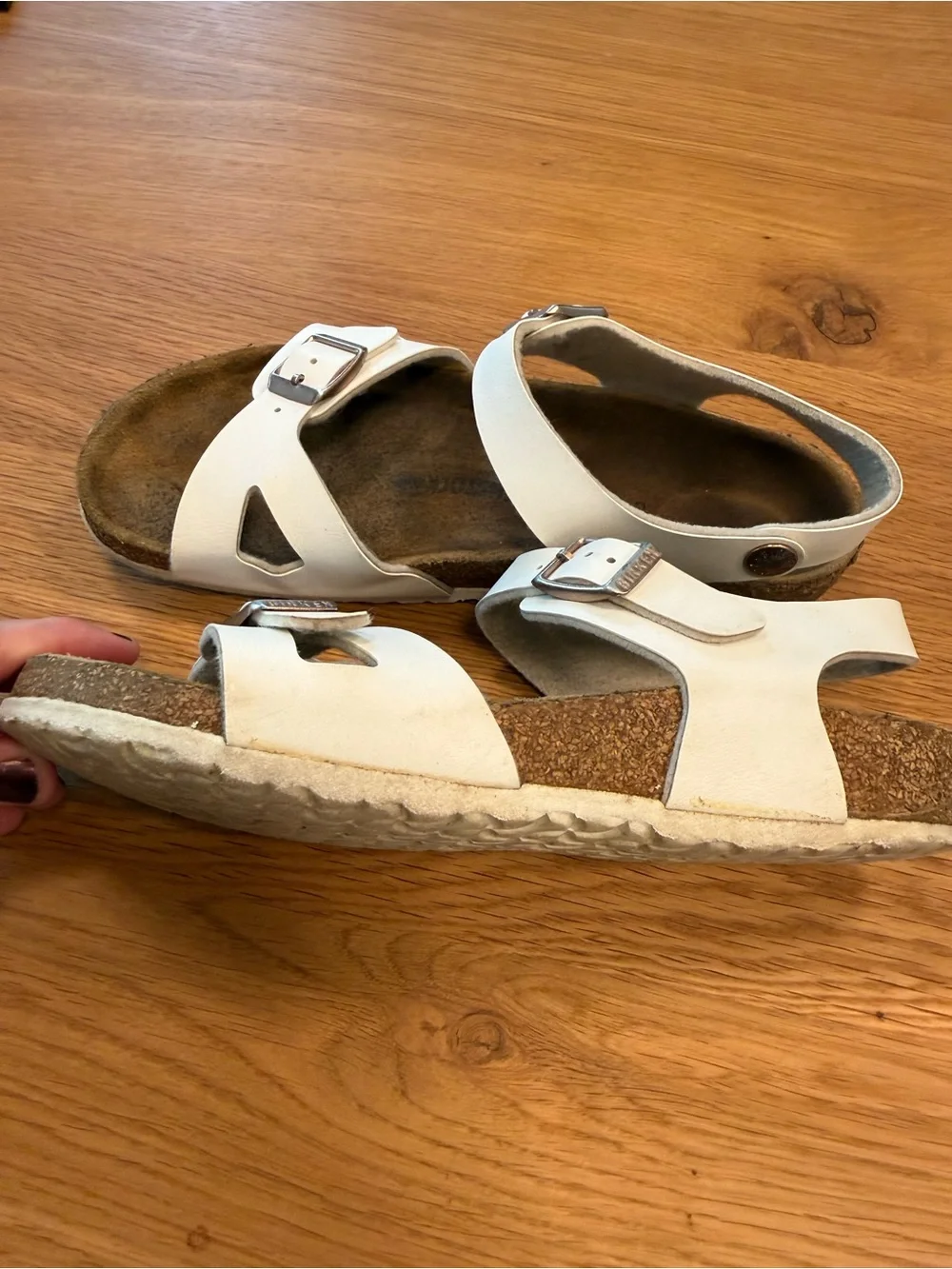 Birkenstock Kids Rio Birko-Flor White Ankle Strap Sandals Size EU 34 US 3-3.5